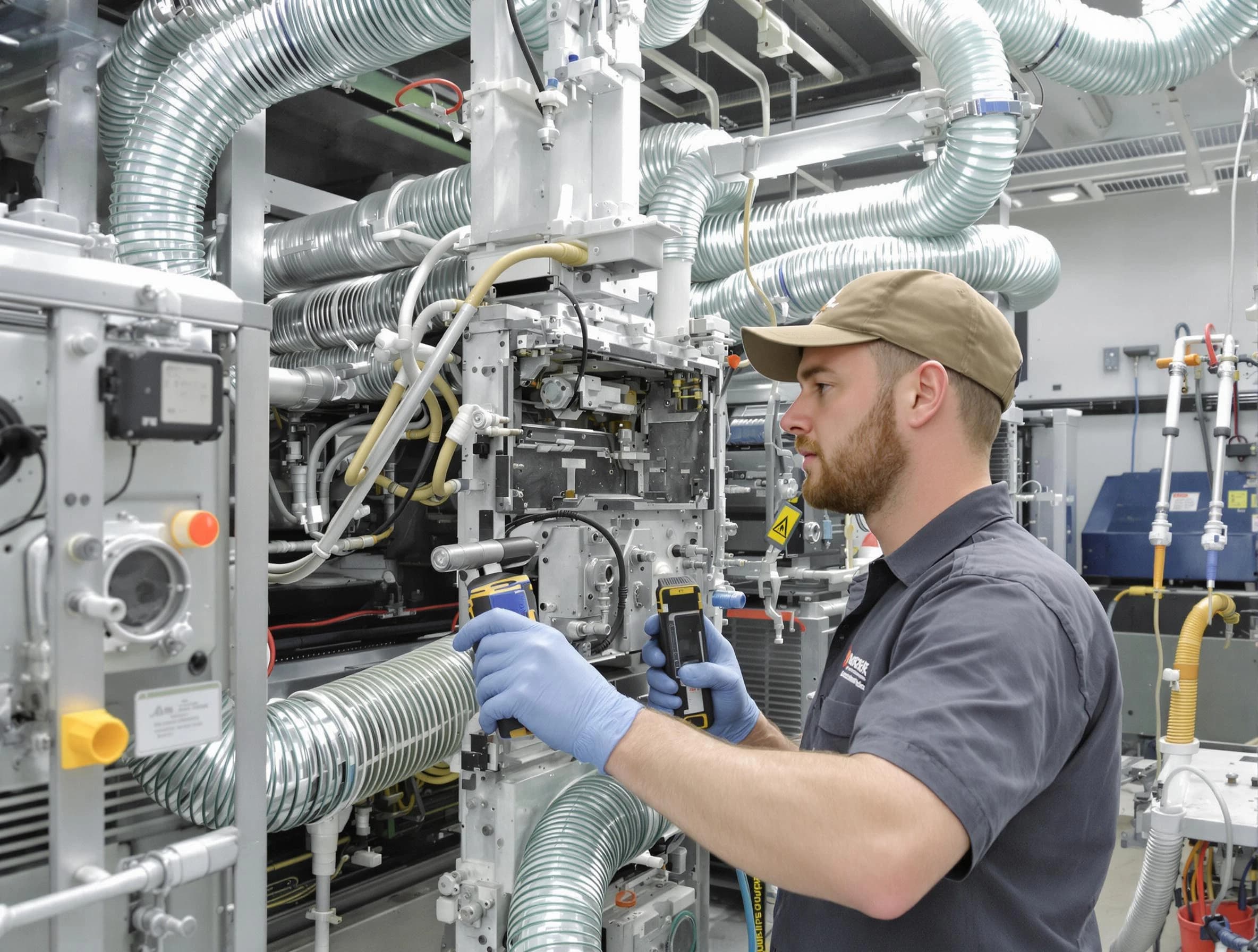 Mission Viejo Air Duct Cleaning technician performing precision commercial coil cleaning at a business facility in Mission Viejo