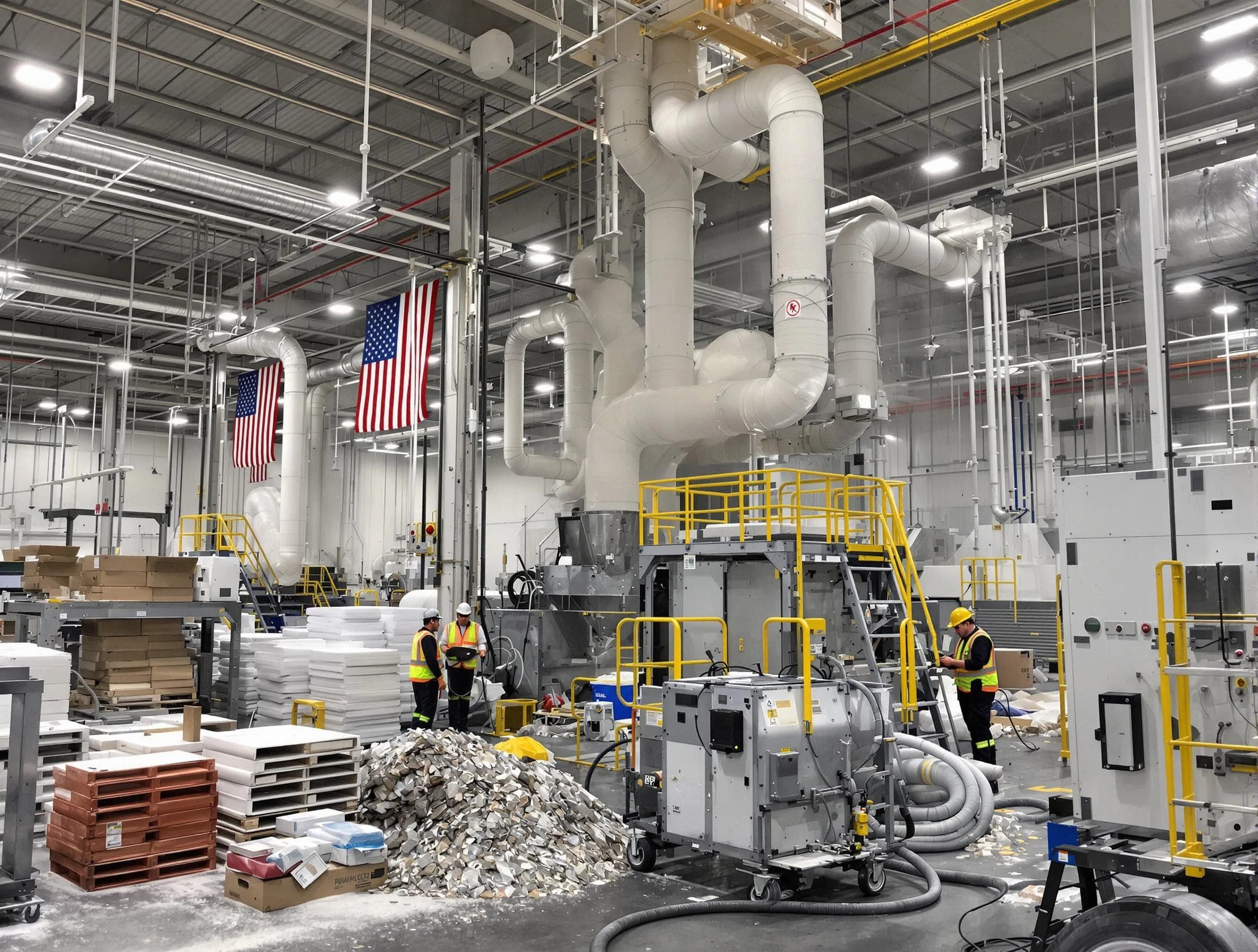 Mission Viejo Air Duct Cleaning team performing large-scale industrial duct cleaning at a commercial facility in Mission Viejo